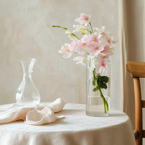 TBWIND 12pcs 8 Inch Clear Glass Cylinder Vases for Centerpieces - Image 3