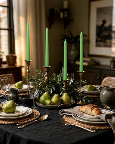 Viyffo Taper Candles, 10 Inch, 4 Pack, Grass Green – Unscented, Smokeless - Image 4