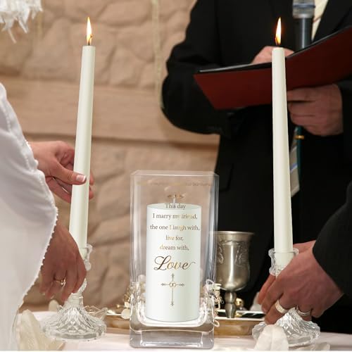 Foldtier 3 Pcs Wedding Unity Candle Set for Church Ceremony, Cross - Image 6