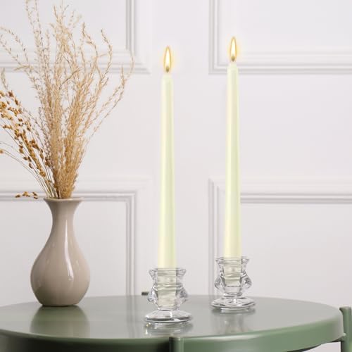 MTLEE 64 Pcs 10 Inch Long Taper Candle Stick Smokeless, Beige - Image 3