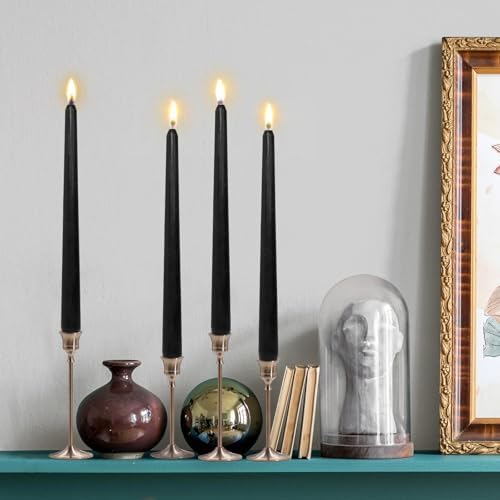 Candlesticks Long Taper Candle,Unscented 10 Inches Black Candle Sticks Smokeless Tapered Candles for Home Décor Holiday Gifts - Image 2