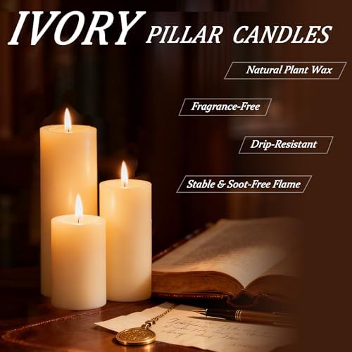 Ivroy Pillar Candles Bulk Set of 18，Hurricane Candles，3 Different Lengths 2 x 3/6/8 Inch (6 Each)，Dripless Unscented Smokeless，Gives You a Better Atmosphere When Organizing an Event Party. - Image 4