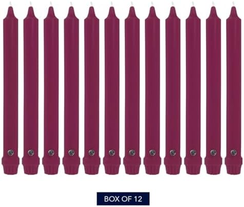 Colonial Candle Unscented Taper Candle, Classic Collection, Mulberry, 10 In, Pack of 12 - Up to 8 Hours Burn - Image 2