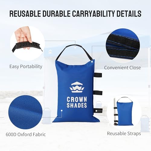 CROWN SHADES Sand Bags for Canopy Legs, 120 LBS, Blue (Unfilled) - Image 2