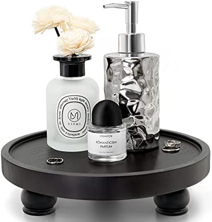 EOSAHR Round Wood Display Riser, Pedestal Stand for Home Decor, Black by EOSAHR