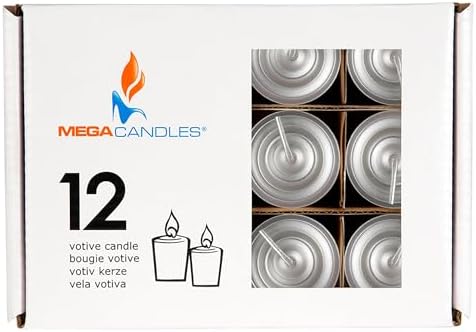 Mega Candles 12 pcs Unscented Silver Votive Candles, Hand Poured Wax Candle 10 Hours 1.38 Inch x 1.5 Inch, Home Décor, Wedding Receptions, Centerpieces, Occasions, Events, Festivities, Meditations - Image 3