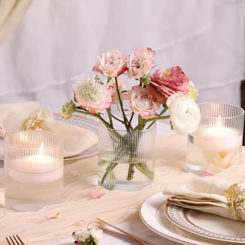 Glass Cylinder Vases for Centerpieces - 4 Inch Small Flower Vase for Wedding Decorations, Clear Glass Flower Vases Floating Candle Holder for Table Centerpiece Wedding Home Decor (6 Pack) - Image 2