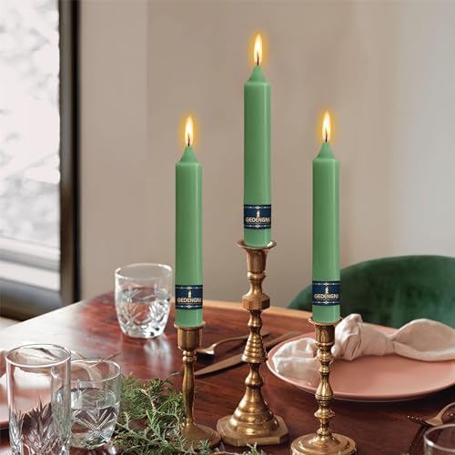 Taper Candles Green Candlesticks,9inch Short Tapered Candle Unscented Dinner Candle Dripless Candles for Mother’s Day Table Wedding Centerpieces Home Holiday Decor,30D-SAGE - Image 4