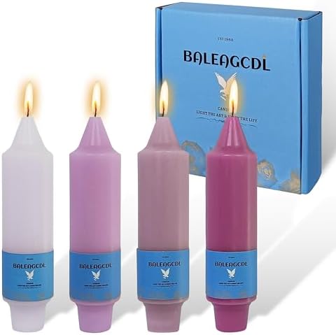 Unscented Dripless Taper Candles Gradient Purple Smokeless 5INCH Small Candlesticks for Dinner Weddings Birthday Party Home Décor by YUKCAXDLS