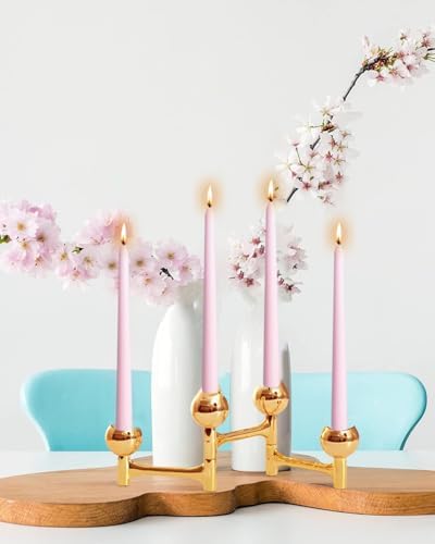 10 Inch Pink Taper Candles-Dripless Unscented Spring Tapered Candle Smokeless Candlestick Long Slow Burning 8 Hours Tall Sticks for Christmas Wedding Dinner Parties 12 Pack - Image 4