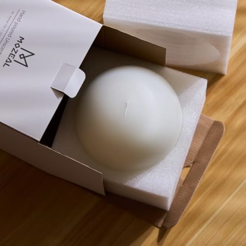 MOZEAL Hand-Poured, 6 Inch White Large Round Ball Candles - Elegant White Round Pillar Candles, Dripless, Unscented, Smokeless, Ideal for All Occasions. - Image 6
