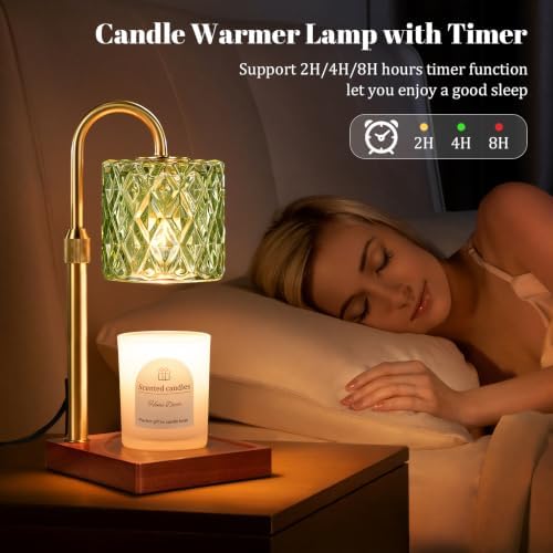 Green Candle Warmer Lamp with Timer - Wax Melt Warmer for Jar Candles - Image 6