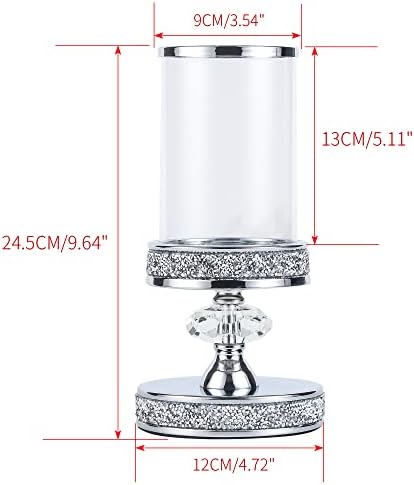 Candle Holder for Pillar Candle, Pillar Candle Holders for Wedding, Coffee Dining Table, Christmas, Table Centerpieces, Home Décor ZXC048D (1 Crystal Ball) - Image 5