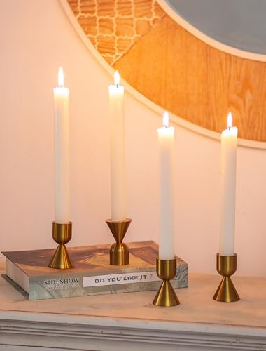 NUPTIO Taper Candle Holders Gold: Small Solid Aluminum Candlstick Holders - Image 6