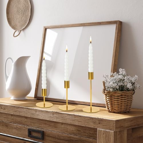 6 PCS Gold Candlestick Holders - Taper Candle Holders for Home Decor, Wedding, Dinning, Party, Anniversary - Image 5