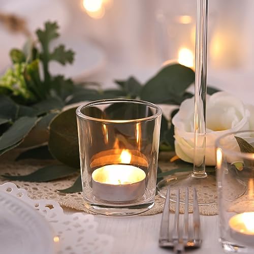 DARJEN 24Pcs Clear Votive Candle Holders Clear Tea Lights Candle Holder - Image 5