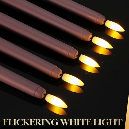 Macarrie 24 Packs Flameless Taper Candles Battery LED 11",Light Purple - Image 4