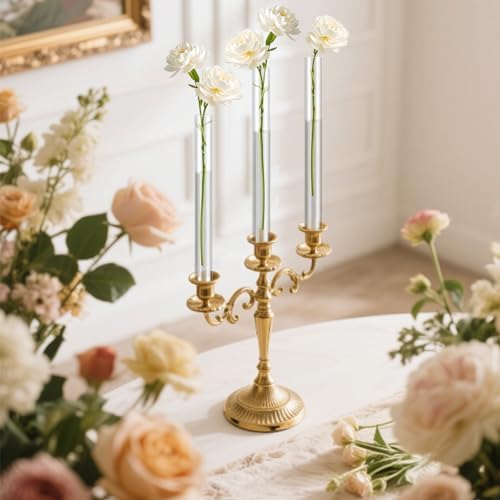 6 Pack 7.9” Acrylic Bud Vase — Cylinder Bud Vase for Taper Candlesticks, Flower Vase with Silicon Rubber Case Fits Candlestick Size 20-22mm, Perfect for Tablescapes, Weddings & Home Decor - Image 4