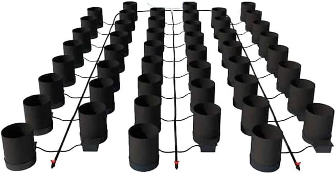 AutoPot 48 Pot GeoPot System with 3 Gallon Fabric Pots - Self-Watering, Gravity-Fed Hydroponic System (48Pot with No Tank) Indoor, Black