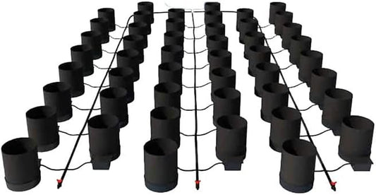 AutoPot 48 Pot GeoPot System with 5 Gallon Fabric Pots - Self-Watering, Gravity-Fed Hydroponic System (48Pot with No Tank) Indoor, Black