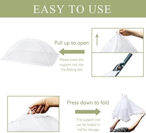 Food Covers Food Tent for Outside Mesh to Keep Bugs away, 2 Extra Large Size (40” x 24”) Reusable Collapsible Food Nets including Carry Bag,Ideal for Picnic Party BBQ Wedding Fruit - Image 3