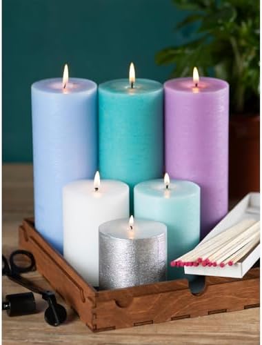 CANDWAX Large Pillar Candles 3x6 Inch – Set of 3 Unscented Dripless Ivory Candles, Rustic Style for Weddings, Home Interior, Events - Image 6