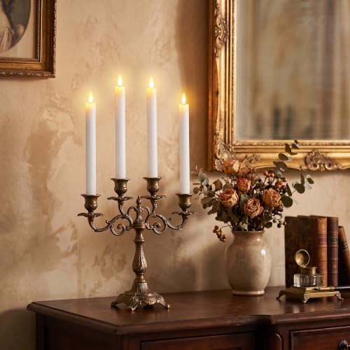 GenSwin Flameless Taper Candles LED Battery Operated Remote Timer White - Image 2