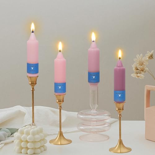 Smokeless Candlesticks Short Taper Candle,Unscented 5 Inches Gradient Pink Candle Sticks Dripless Tapered Candles for Home Décor Gifts - Image 3