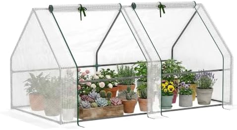 Outsunny 5.9' x 3' x 3' Mini Greenhouse Portable with Zippered Doors White by Outsunny