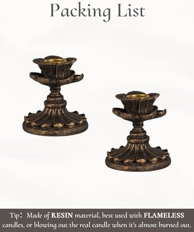 Vintage Candlestick Holders Decor: Resin Taper Candle Holders - Image 6