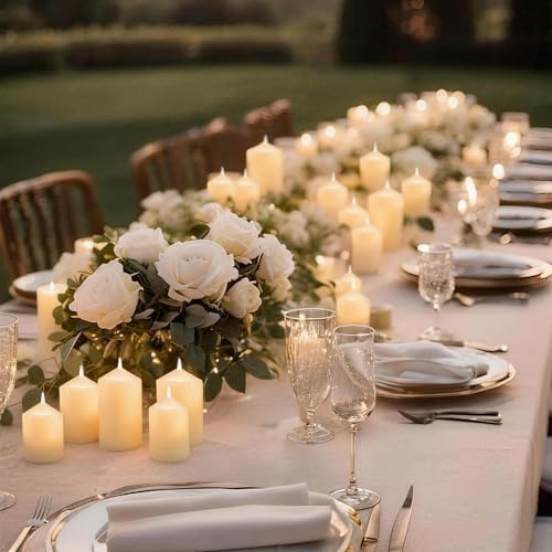72 Pcs Ivory Pillar Candles Bulk Set，3 Different Lengths 2 x 3/6/8 Inch (24 Each)，Hurricane Candles，Dripless Unscented Smokeless，Gives You a Better Atmosphere When Organizing an Event Party. - Image 6