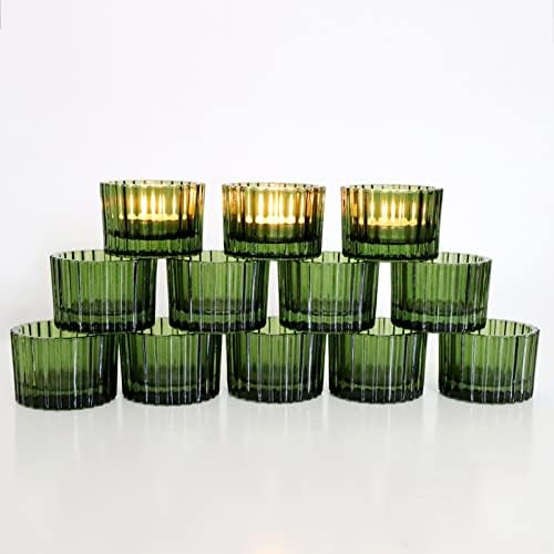 VOHO 24pcs Green Tea Lights Candle Holder for Christmas Decorations by VOHO