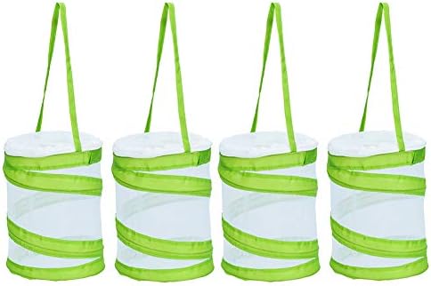 Mini Butterfly Habitat, Insect Mesh Cage, Bug Terrarium Pop Up 5.5" x 7" Tall (Pack of 4) by RESTCLOUD
