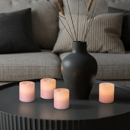 FURORA LIGHTING Pink Marble Real Wax Votive LED Candles, 6-Pack - Image 5
