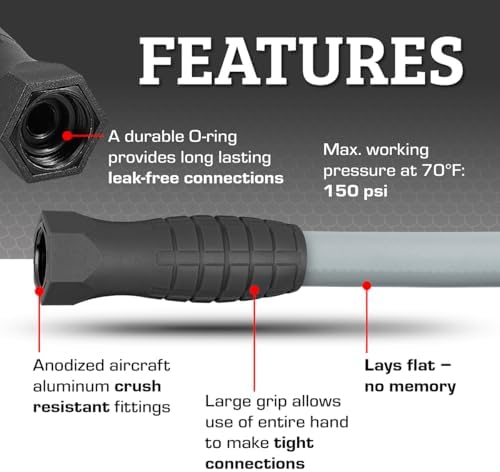 Flexzilla Colors SwivelGrip Garden Hose 5/8 in. x 100 ft., Lightweight All-Weather Water Hose, Durable and Flexible, Leak-Free Connections, Slate Grey - Image 4