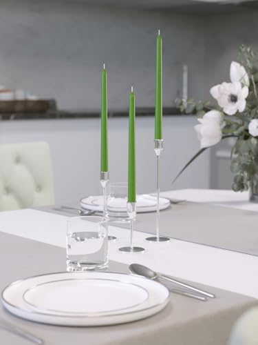 CANDWAX 10 inch Candlesticks Set of 12 - Dripless Taper Candles Perfect for Party or Decor - No Drip Green Candle - Image 4
