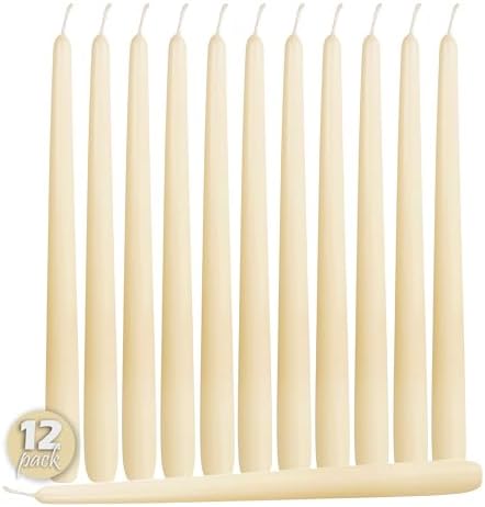 Hyoola 12 Pack Tall Taper Candles - 14 Inch Woolwhite Dripless, Unscented Dinner Candle - Paraffin Wax with Cotton Wicks - 12 Hour Burn Time - Image 2
