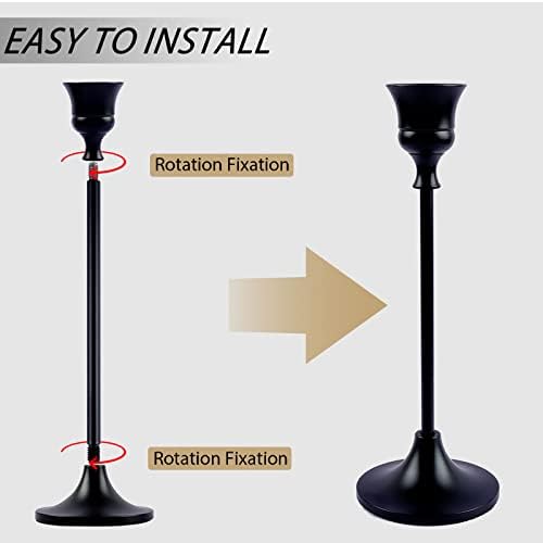 Vintage Black Candelabra Candle Holders for Fireplace & Dining - Image 5