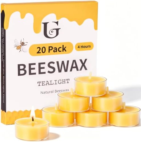 Beeswax Tea Light Candles Bulk 4 Hour Non Toxic Natural Pure Bees Wax by ugbem