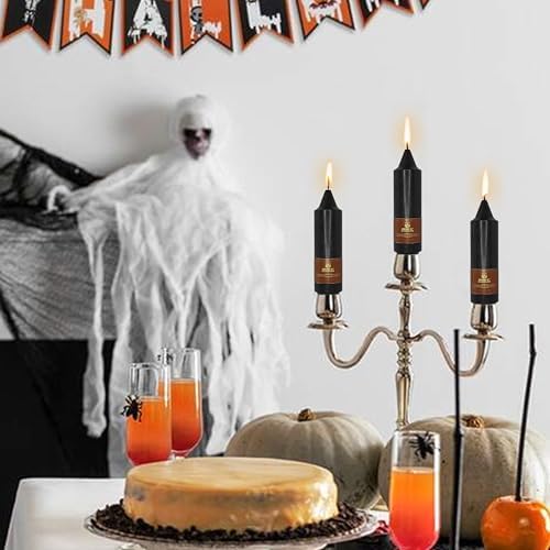 Black Short Taper Candle Candle Sticks, 5 Inch Mini Pillar Candles, 4PCS Handmade Unscenteds Candlesticks for Festive, Party, Spell, Wedding, Home Decor - Image 4
