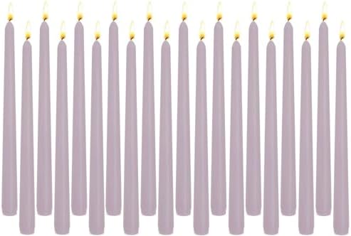 20-Pack Light Purple Taper Candles Unscented, 10 Inch Tall Dinner Table Candlestick for Wedding Centerpieces, Bulk Tapered Candles Smokeless Dripless, Lavender Decorative Candle for Home Decor by Unknown