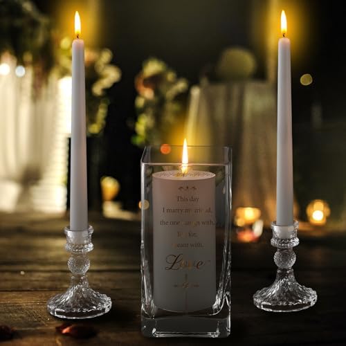 Foldtier 3 Pcs Wedding Unity Candle Set for Church Ceremony, Cross - Image 5
