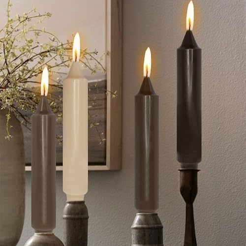 NJAO HOO Brown Short Taper Candle 7 Inch Candlesticks Unscented Dripless Gradient Colored Tapered Candle Set for Home Decor Wedding Party Dinner Candles, 4 Pack - Image 6