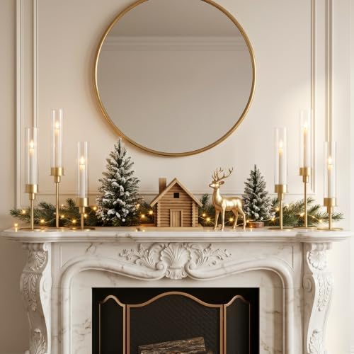 Sziqiqi Gold Candlestick Holders for Wedding: Hurricane Candle Holder - Image 4