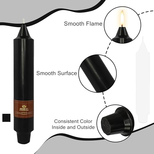 Halloween Taper Candles Sticks Unscented 4 PCS Black Taper Candlesticks 7 inch Short Tapered Candles Stick Candle for Halloween Dinner Party Home Décor Candlesticks - Image 3