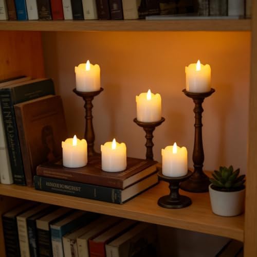 White Flameless Votive Candles Battery Operated with Remote Timer - Image 7