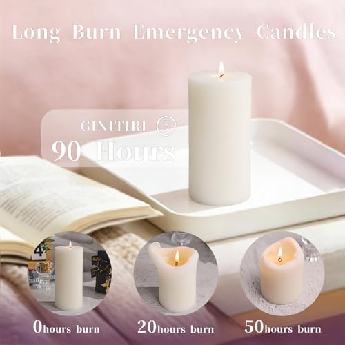 Rustic Soy Pillar Candles 2.8x6 Inch,2 Pack Ivory Candle - Image 4