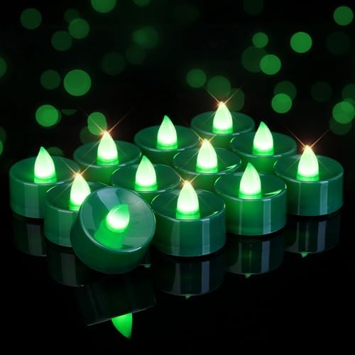 Homemory 24-Pack Green Flameless Battery Tealight Candles, 200+ Hours by Homemory