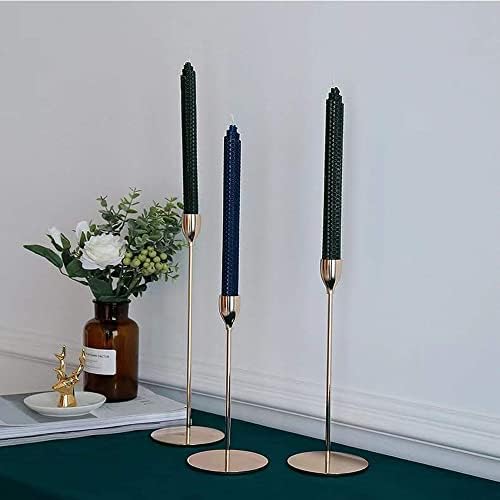 French Gold Taper Tall Candle Holders Set of 6–3 Sizes, Fits 3/4" Candles - Image 7
