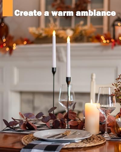FPOO 6PCS Christmas Window Candles with Timer, Led Flickering Flameless Candles with Remote, Battery Operated Taper Candles Provide Realistic Warm Lights for Home Party Holiday - Image 6